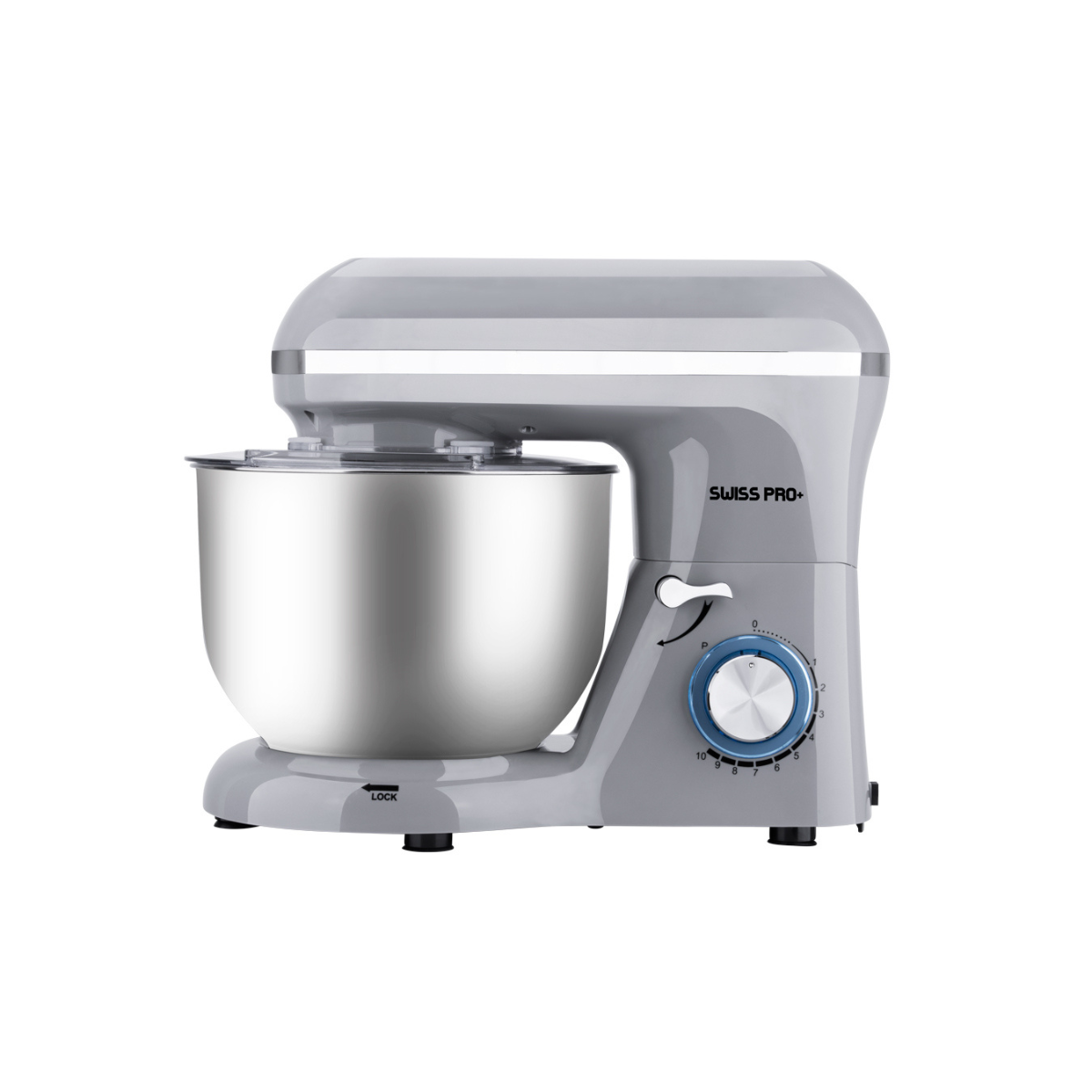 Swiss Pro+ Stand Mixer Stainless Steel - 6L 1500W - Silver & Grey SP-SM1500G