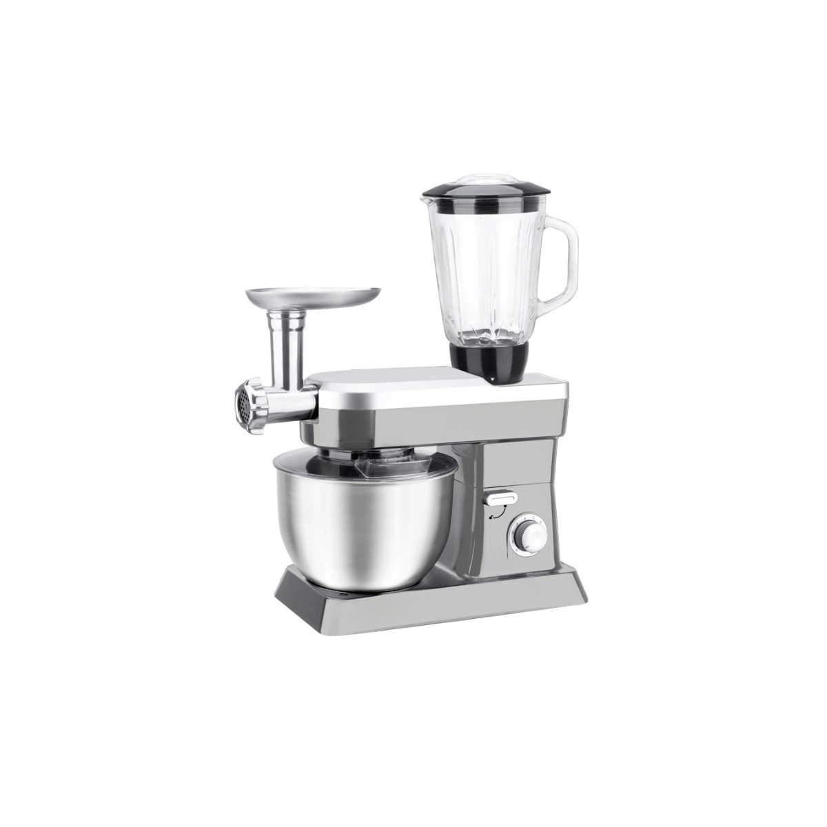 Food Processor 6.3L 1500W - Powerful 3-in-1 - Blender, Meat Grinder, Mix - Silver - SP-PKM1900S