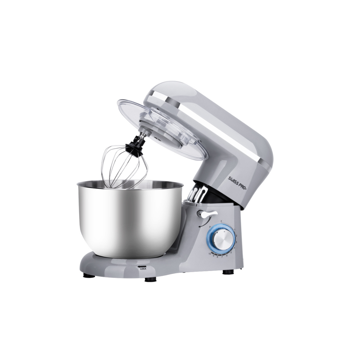 Swiss Pro+ Stand Mixer Stainless Steel - 6L 1500W - Silver & Grey SP-SM1500G