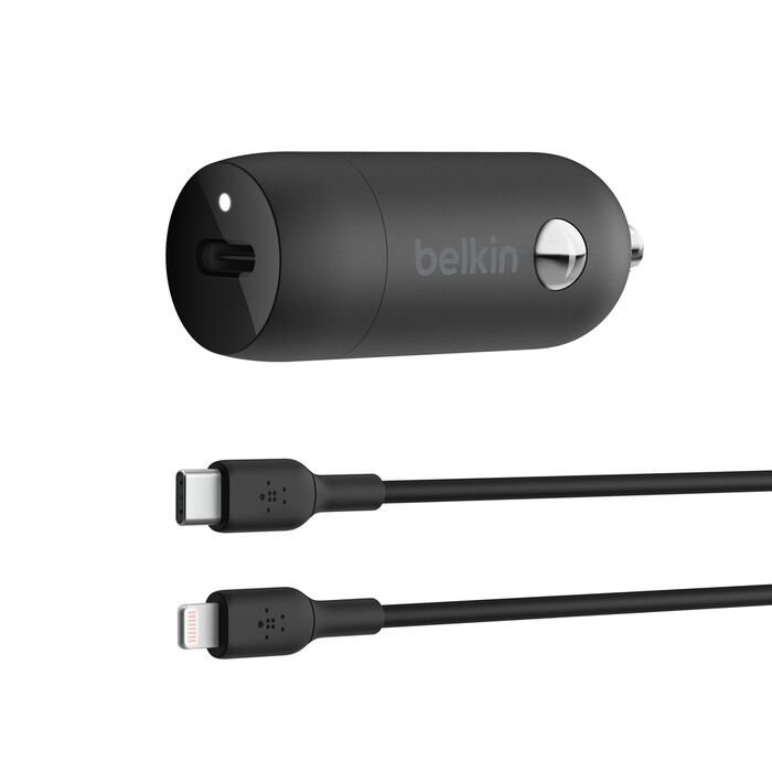 Belkin BoostCharge USB-C Car Charger 30w + USB-C to Lightning 1m Cable
