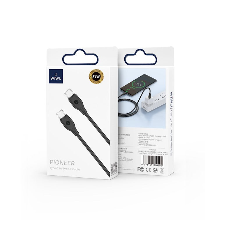 WIWU PD charging cable 1m USB-C - USB-C 67W Black