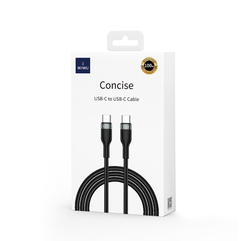 WIWU PD charging cable 1.2m USB-C - USB-C 100W Black