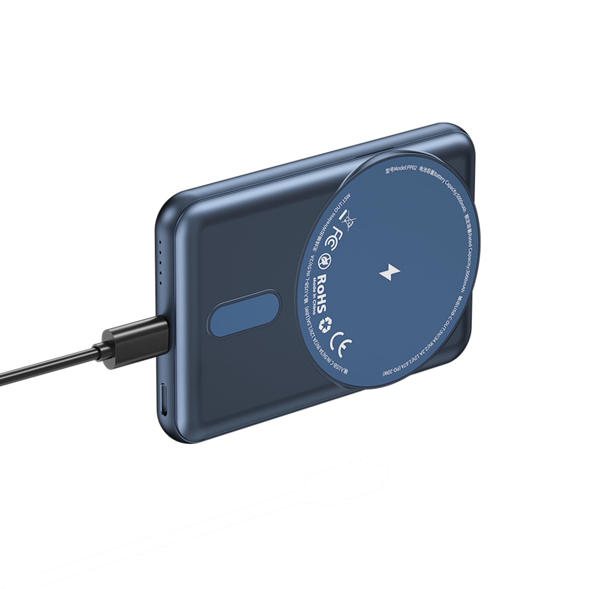 Wiwu Magnetic Wireless Power Bank 5000mAh, Blue