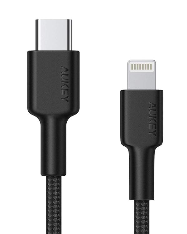 Aukey Braided Nylon USB C To Lightning Cable - 1.2 Meter