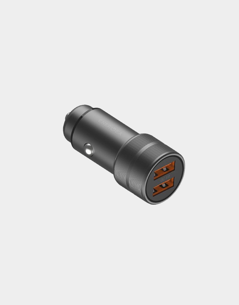 ENERGEA ALU DRIVE 2 Q3 QC3.0 DUO USB ALUMINIUM CAR CHARGER-GUNMETAL