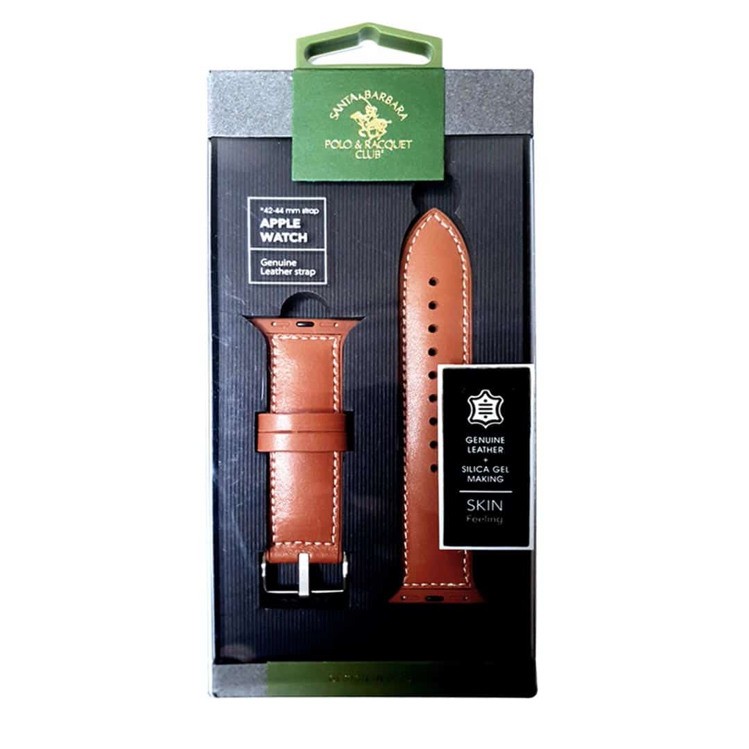Polo Santa Barbara Skin Feeling slim Strap for Apple Watch 42 - 44 - 45 mm Havane