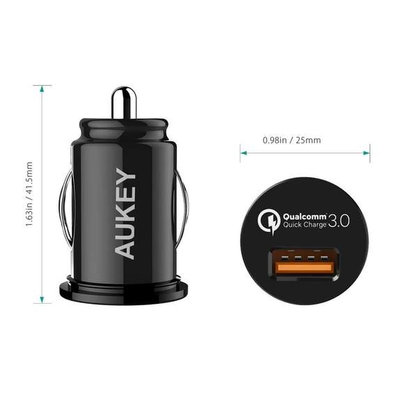 Aukey 1-Port 18W Car Charger with a microUSB cable (1m)