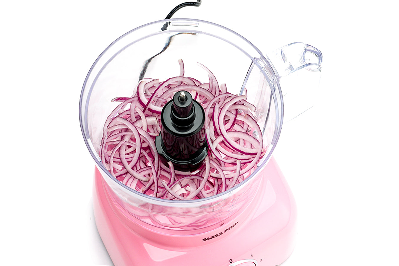 Swiss Pro+ Food Processor 13 Pieces - Kitchen Mixer - Vegetable Cutter Electric- Plastic - Pink - 1.2 L - 600 W  SP-FOOD600.8P