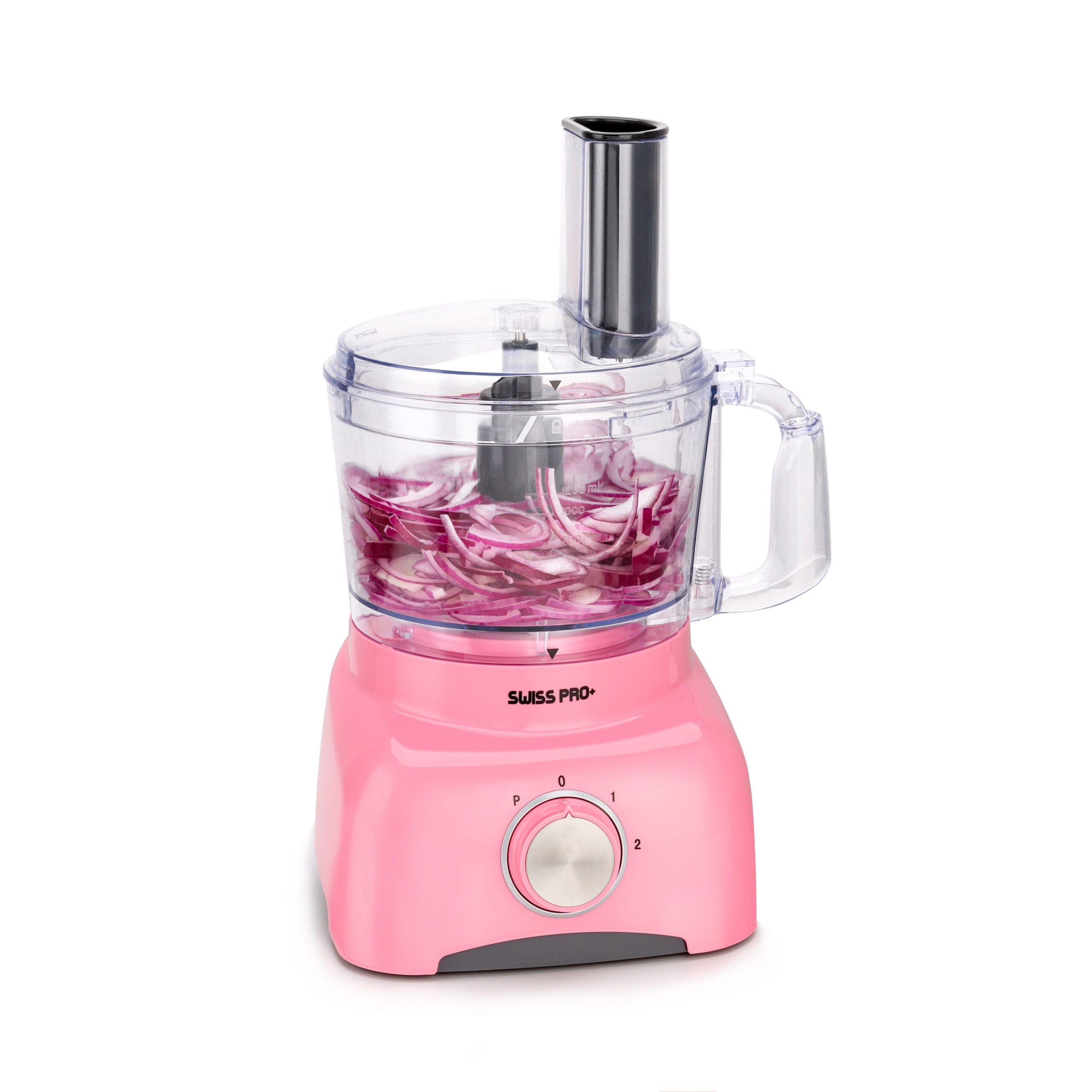 Swiss Pro+ Food Processor 13 Pieces - Kitchen Mixer - Vegetable Cutter Electric- Plastic - Pink - 1.2 L - 600 W  SP-FOOD600.8P