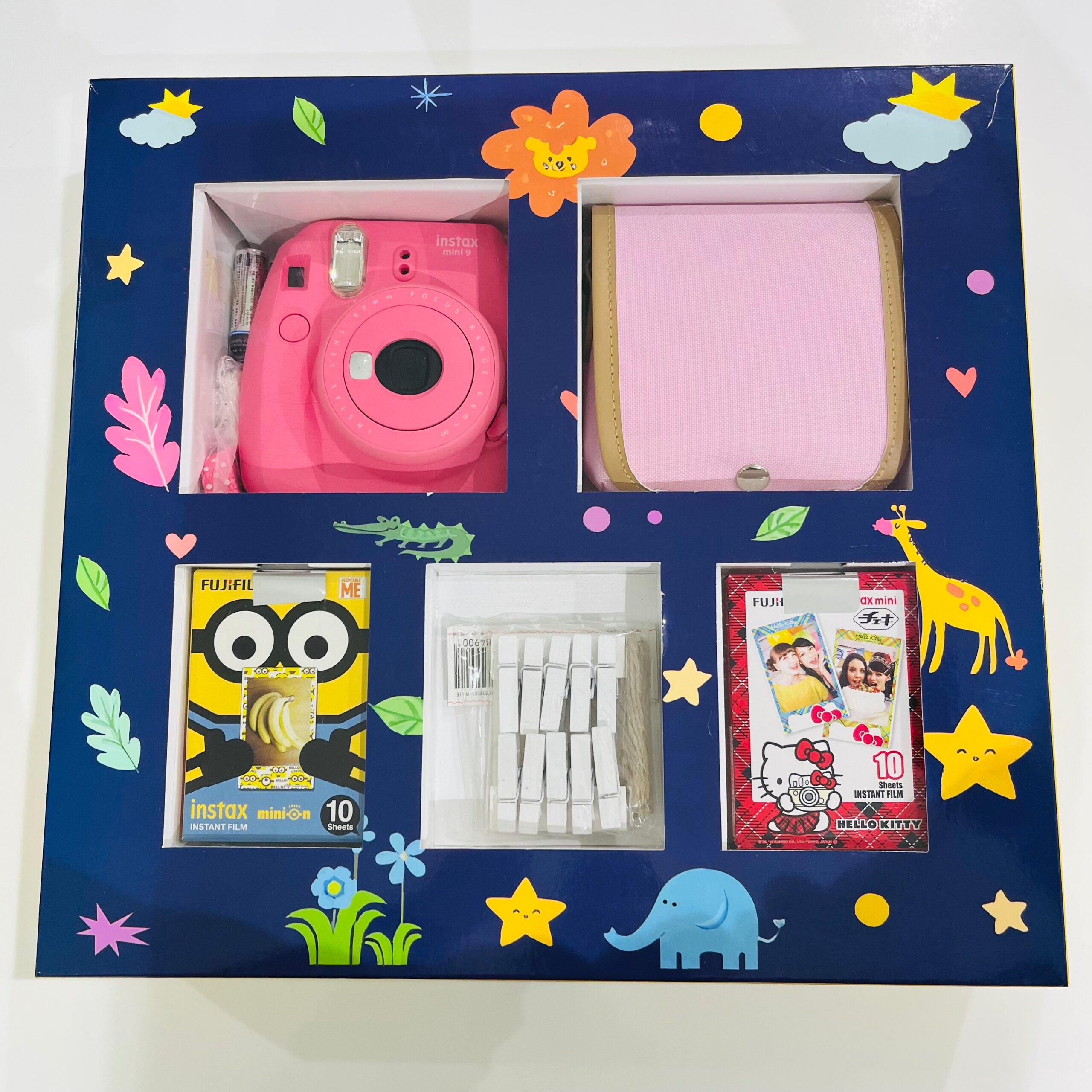 Fujifilm Instax Mini 9 || Pink ( Gift Box ) Minion Film