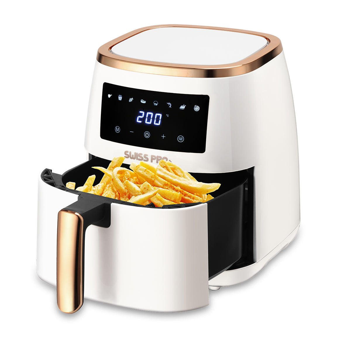 Swiss Pro+ Digital Air Fryer - Stainless Steel - White & Gold - 6.5L - 1500W SP-AF6.5L.WG
