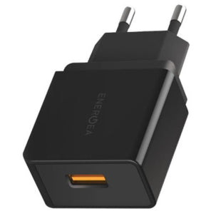 ENERGEA AMPCHARGE QC3PI, SINGLE USB-A  QC3.0 18W WALL CHARGER (EU)-BLACK