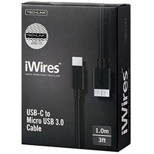 Techlink iWires (Type C) USB-C Plug to Micro B USB3.0 Cable 1m