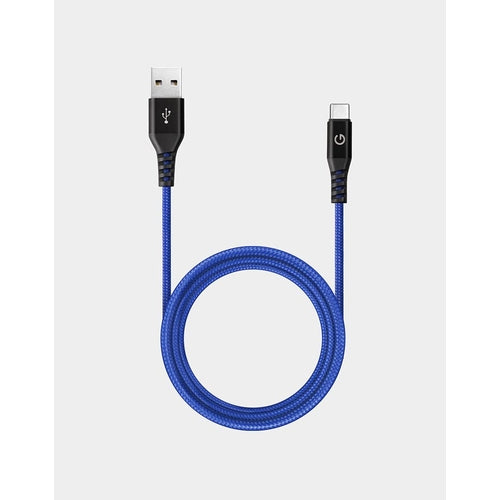 ENERGEA ALUTOUGH  USB-C TO USB-A USB2.0 ALUMINIUM CABLE 1.5M - BLUE