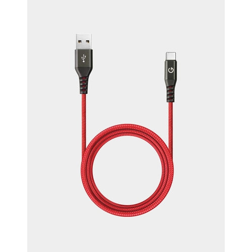 ENERGEA ALUTOUGH  USB-C TO USB-A USB2.0 ALUMINIUM CABLE 1.5M - RED