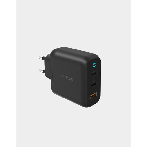 ENERGEA AMPCHARGE GAN65, DUAL USB-C + USB-A PD/PPS/QC3.0 WALL CHARGER (EU)-BLACK