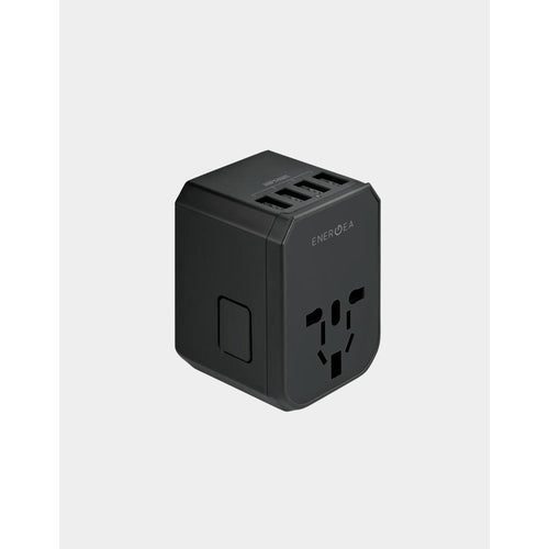 ENERGEA TRAVELWORLD ADAPTER 1USB-C + 3USB-A QC3 28W WALL CHARGER-BLACK