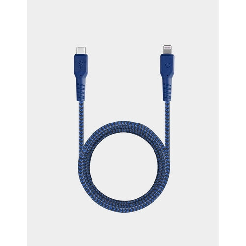 ENERGEA FIBRATOUGH USBC TO MFI LIGHTNING CABLE 1.5M-BLUE