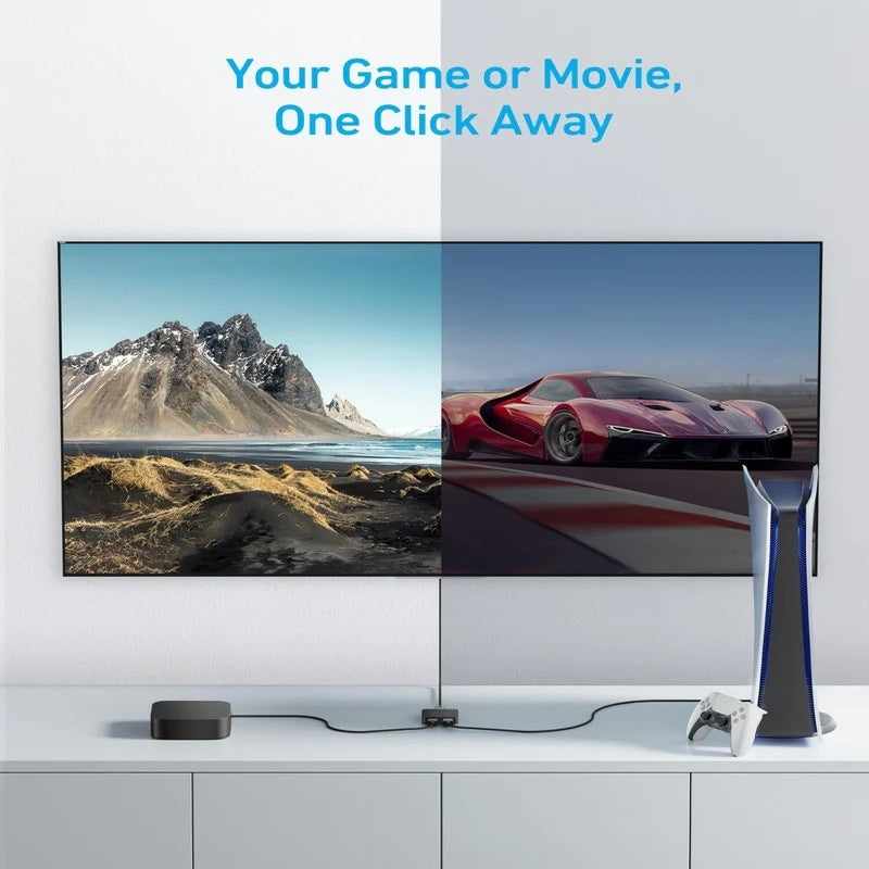 Anker HDMI Switch 4k@60Hz Bi-Directional 2 in 1 out Gray - A83H10A1