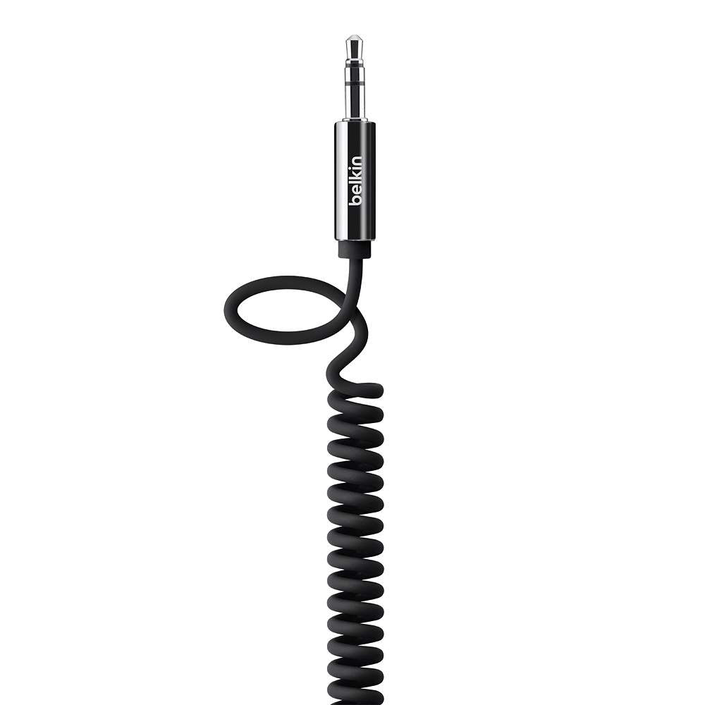 Belkin -Coiled 3.5mm Aux Cable- 1.8M - Black