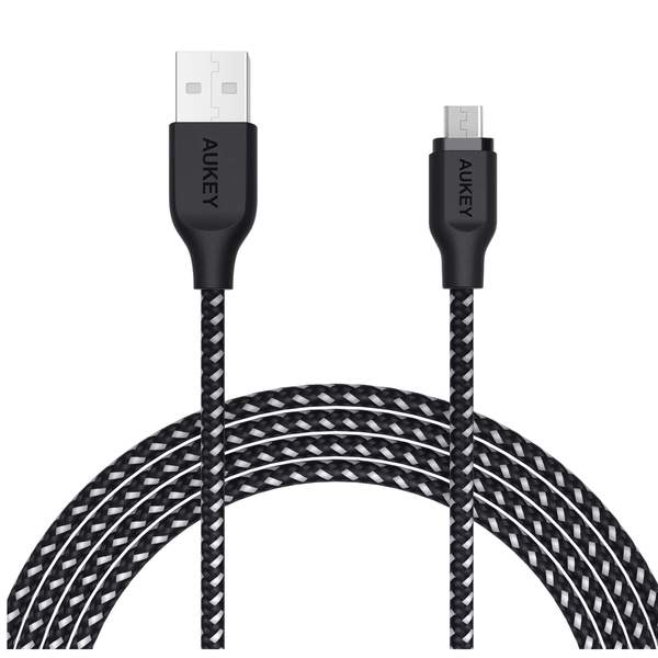 Aukey Braided Nylon USB 2.0 to Micro USB Cable 2 meter- Black