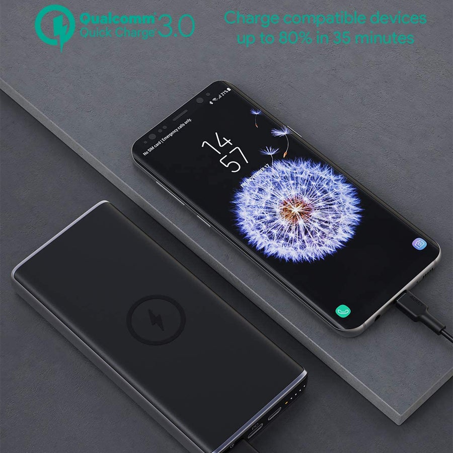 Aukey 10000mAh 18W PD Power Bank with Wireless Charging