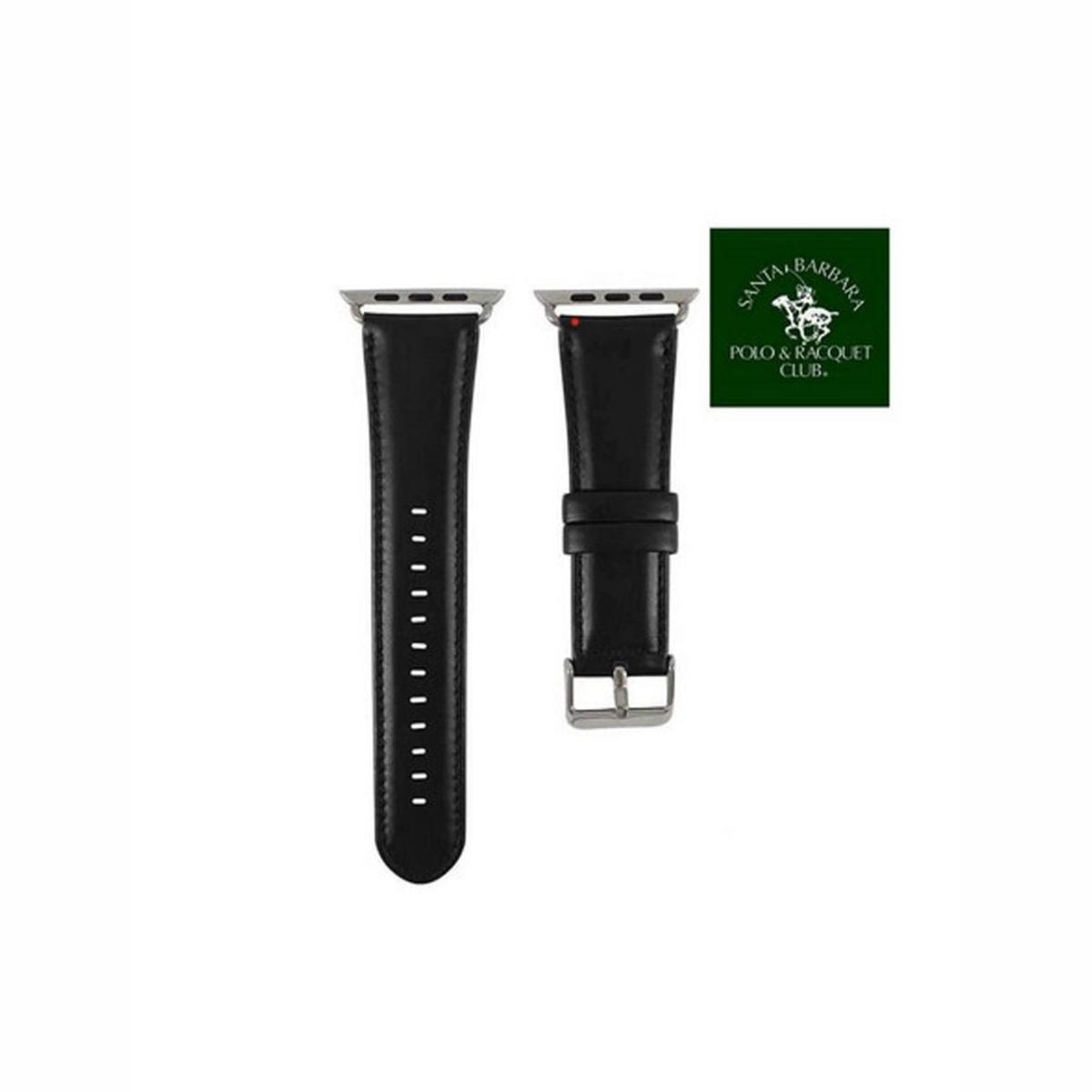 iWatch 42/44/45mm Brant Series Genuine Santa Barbara Leather Strap - Black