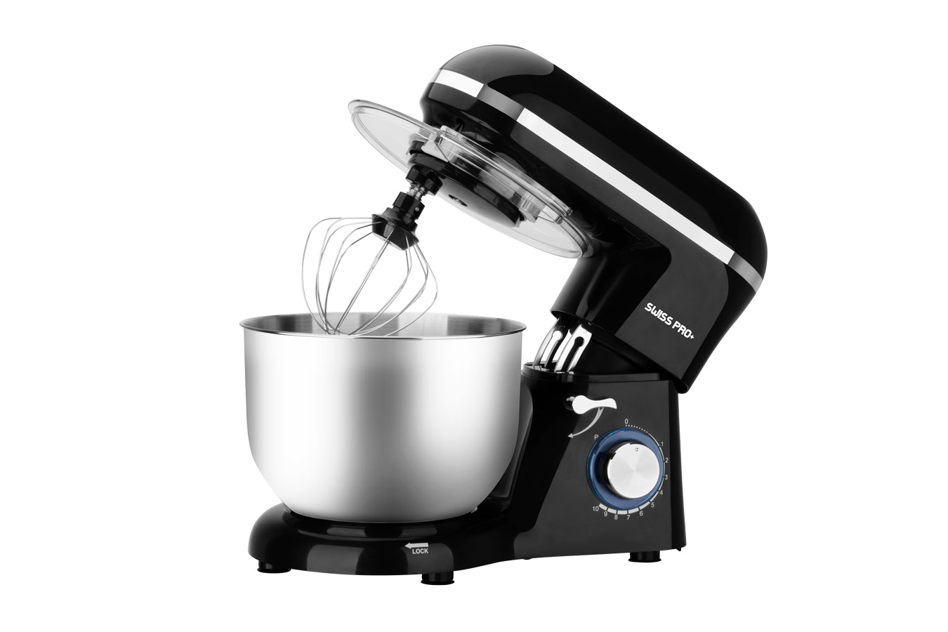 Swiss Pro+ Stand Mixer Stainless Steel - 6L 1500W - Silver &amp; Black SP-SM1500B