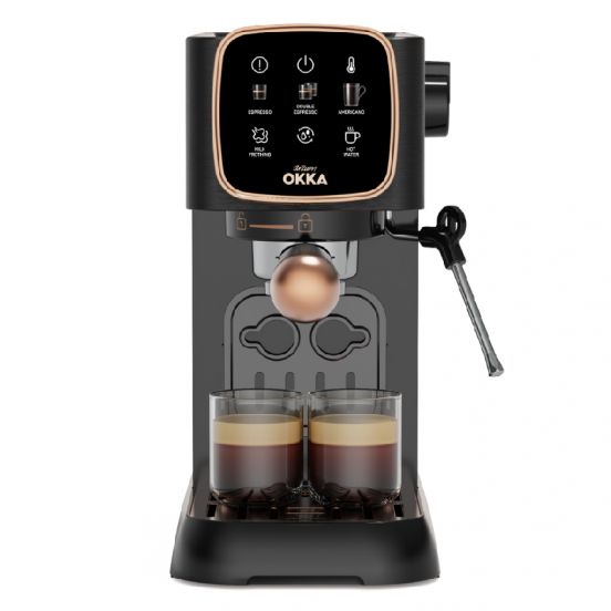Espresso Machine OKkA 15 Bar Touch Black x Copper OK0034 Solo Semi Automatic