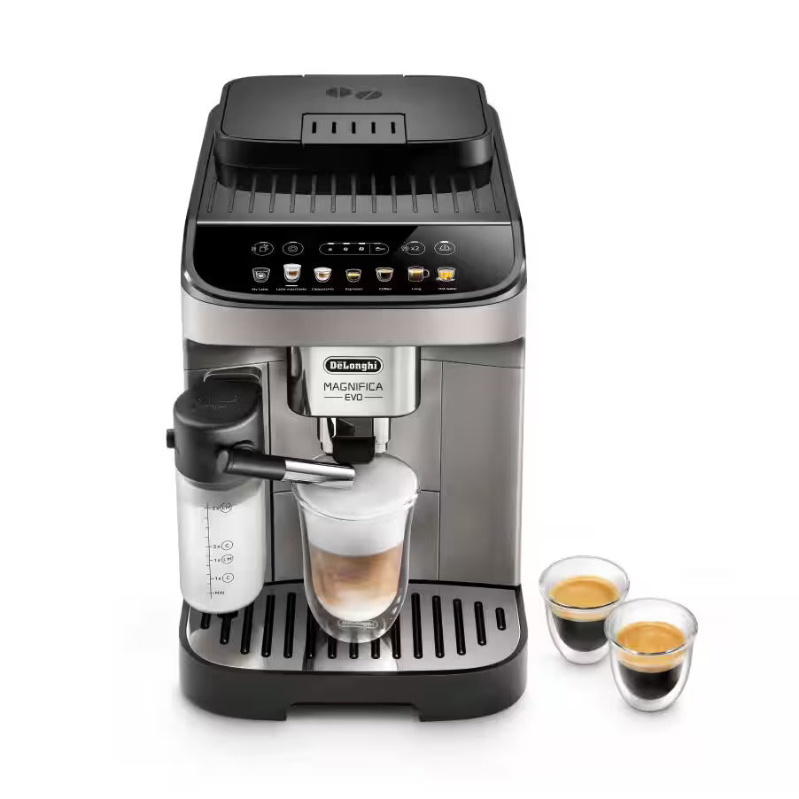 De’Longhi Magnifica Evo Fully Automatic Combination Coffee Maker, 1450 Watt, 15 Bars, Titanium Black