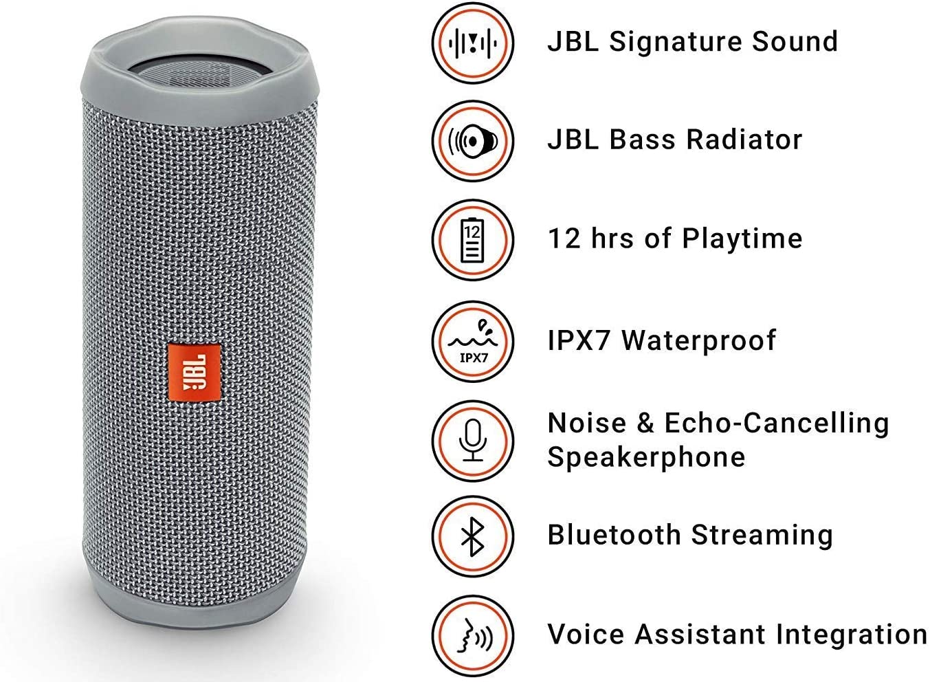 JBL FLIP 4 - Waterproof Portable Bluetooth Speaker - Gray