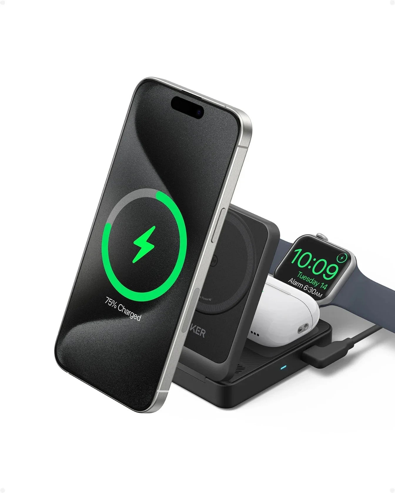 Anker 15W Max Pocket Sized 3 in 1 Charger B2557211 Black