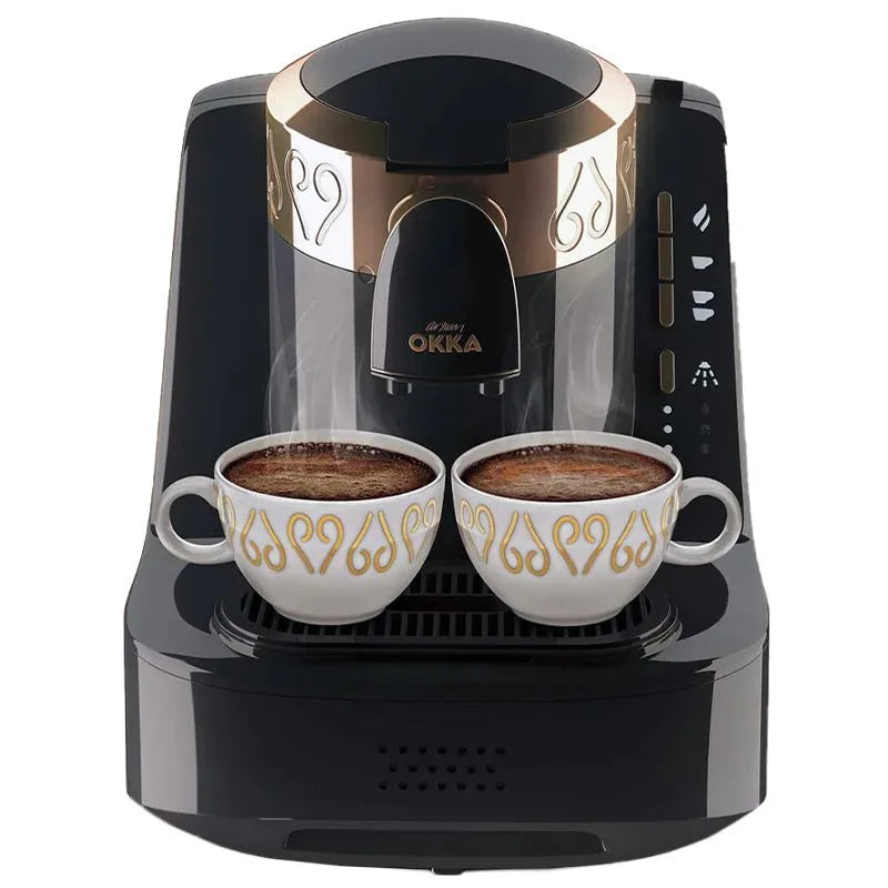 Arzum Okka Turkish Coffee Maker - 2 Cups - 710W - Slow Brewing Technology - Black &amp; Copper - OK001