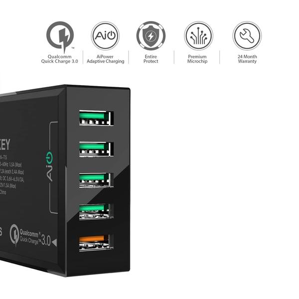 Aukey 5-Port 54W  QC3.0 USB Charging Station
