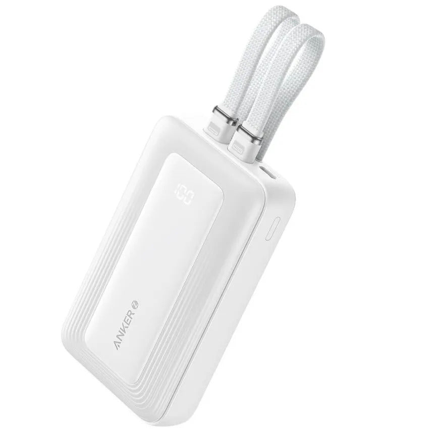 Anker Fast Charging 20K, 45w, with Dual Built-In Cables, White