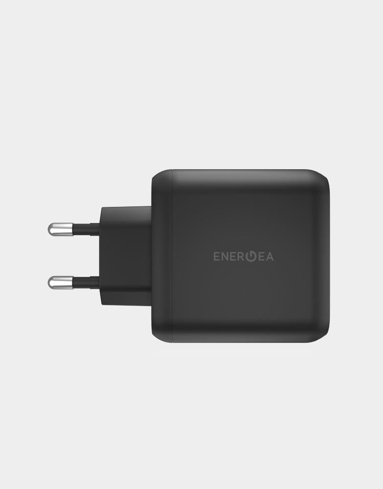 ENERGEA AMPCHARGE GAN65, DUAL USB-C + USB-A PD/PPS/QC3.0 WALL CHARGER (EU)-BLACK