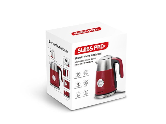 Swiss Pro+ Retro Kettle 1.7L - 2250W - Red SP-WK2250.R