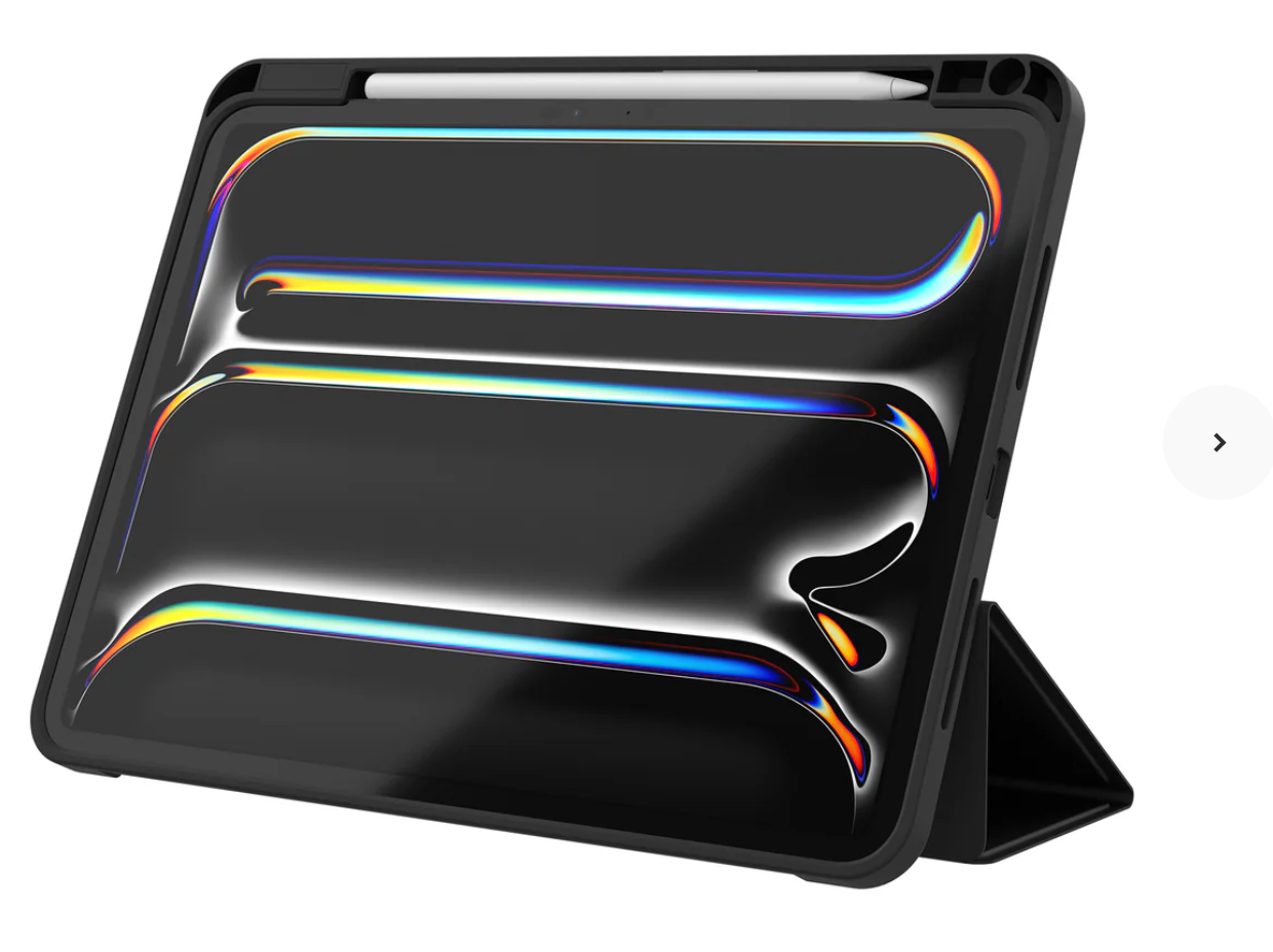 "JCPal DuraPro Protective Case with Pencil Holder (Black) for iPad Pro13(M4,2024)"
