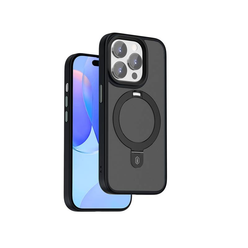 WIWU Apple iPhone 15 Pro Max Case Wiwu ZMM-010 Magsafe Charging Featured Matte Back Surface Stand Cover