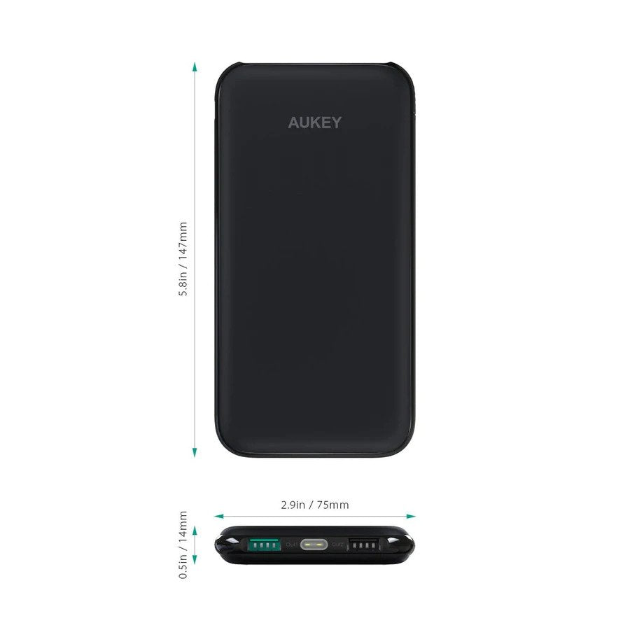 Aukey PB-N51 Dual-Port 2.4A 10000mAh Slimline Design Power Bank