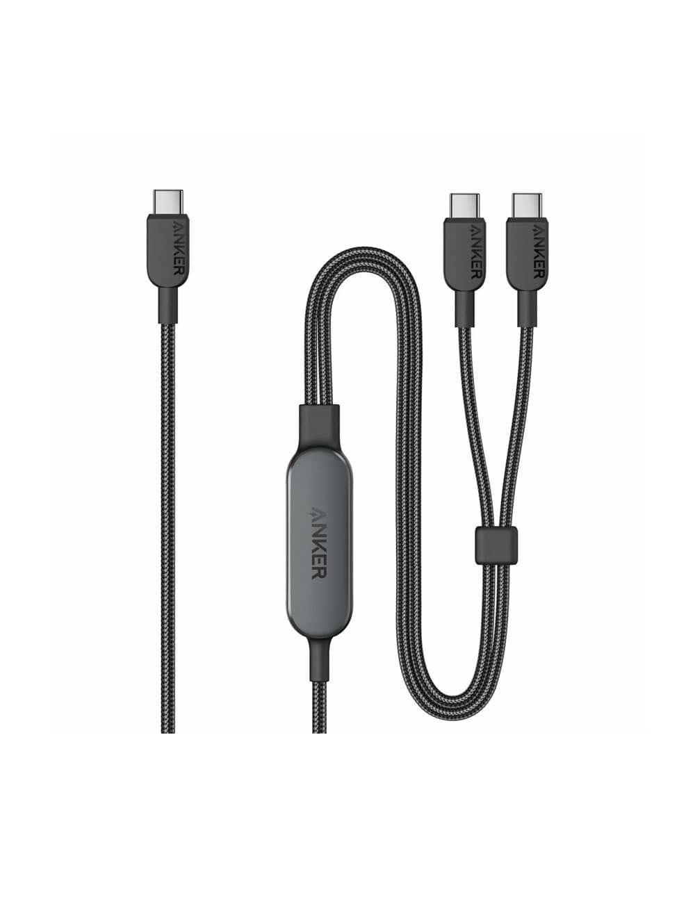 Anker 2-in-1 USB-C to USB-C Cable 4ft 140W - Black | A8895H11