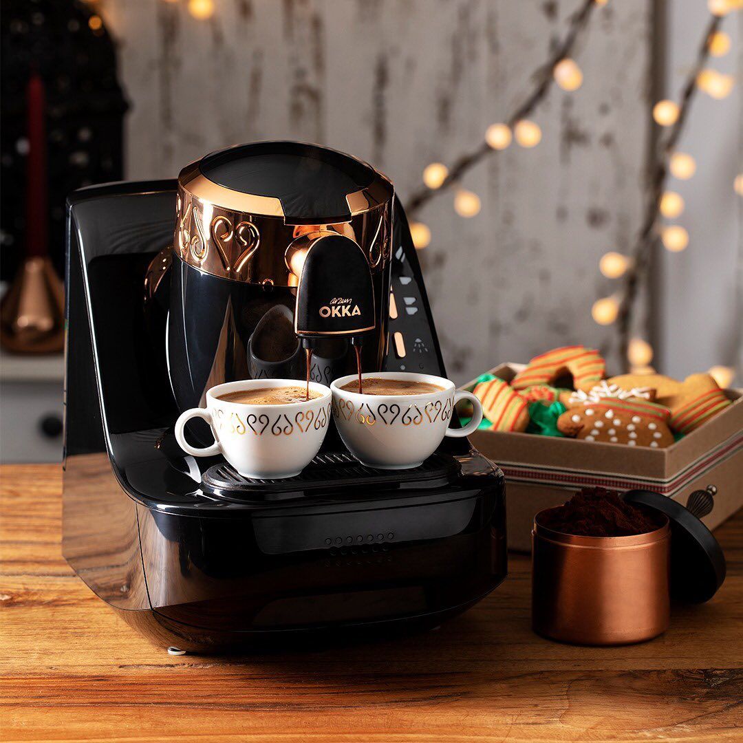 Arzum Okka Turkish Coffee Maker - 2 Cups - 710W - Slow Brewing Technology - Black &amp; Copper - OK001