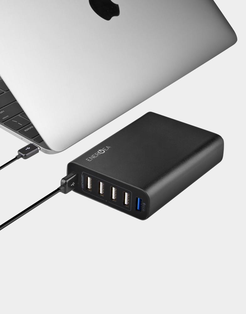 ENERGEA POWER HUB 6C+ 1USB-C + 6USB-A QC3 60W DESKTOP CHARGE (EU)-BLACK