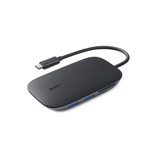 Aukey USB C To 3 Ports USB 3.0 Hub  high speed data transfer  Hub with  TF/SD support